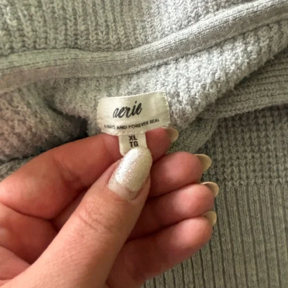 Aerie grey cozyup knit lounge set size XL - Picture 3 of 5